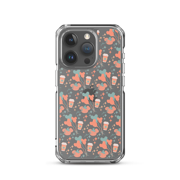 Disney Main Street USA Fall iPhone Case Magic Kingdom Starbucks Mickey Pumpkin Mickey Balloon Phone Case