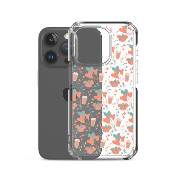 Disney Main Street USA Fall iPhone Case Magic Kingdom Starbucks Mickey Pumpkin Mickey Balloon Phone Case