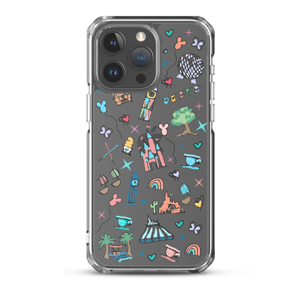 Walt Disney World iPhone Disney Parks Icons Florida Disney iPhone Case