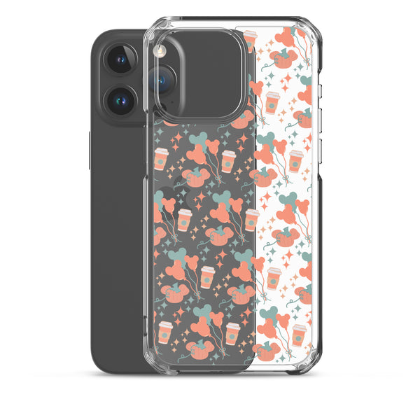 Disney Main Street USA Fall iPhone Case Magic Kingdom Starbucks Mickey Pumpkin Mickey Balloon Phone Case