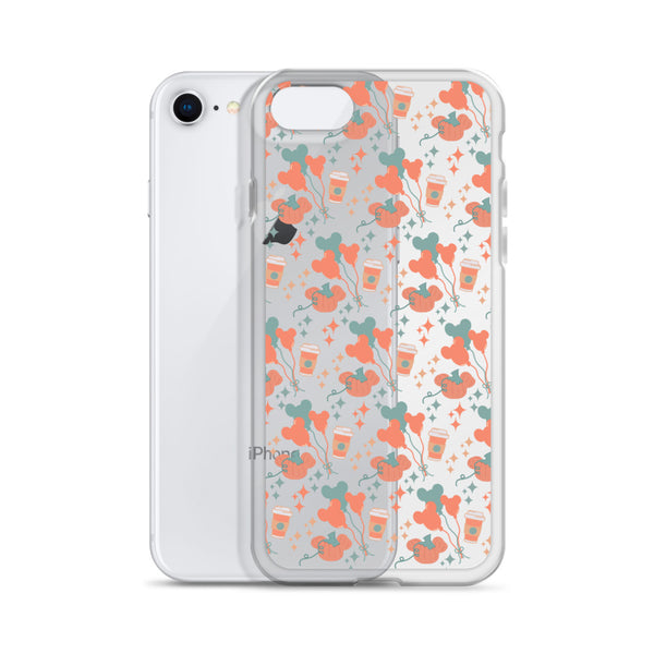 Disney Main Street USA Fall iPhone Case Magic Kingdom Starbucks Mickey Pumpkin Mickey Balloon Phone Case