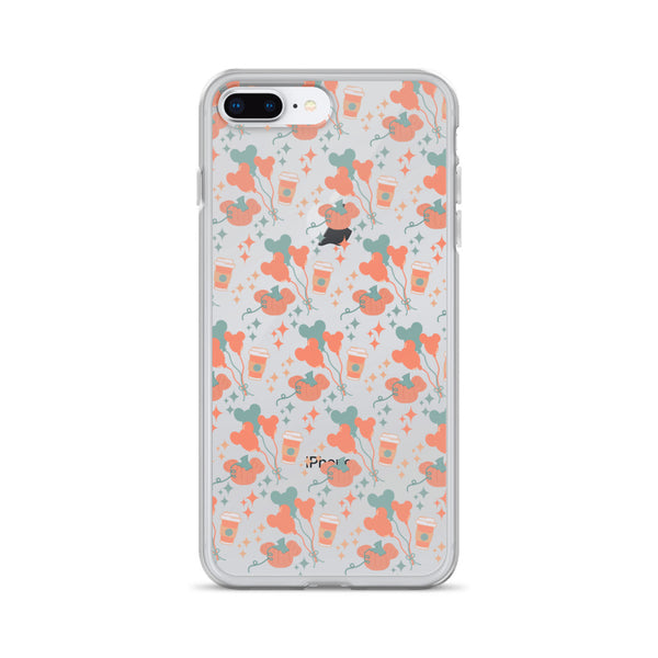Disney Main Street USA Fall iPhone Case Magic Kingdom Starbucks Mickey Pumpkin Mickey Balloon Phone Case