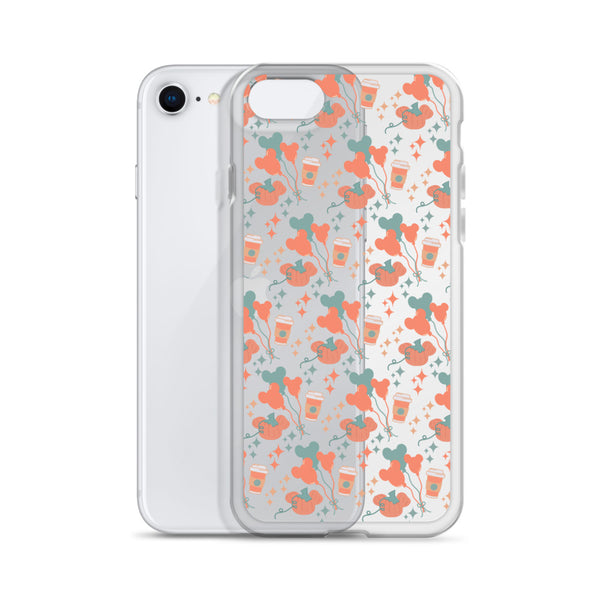 Disney Main Street USA Fall iPhone Case Magic Kingdom Starbucks Mickey Pumpkin Mickey Balloon Phone Case
