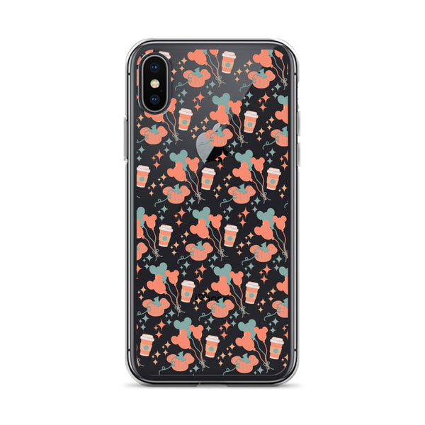 Disney Main Street USA Fall iPhone Case Magic Kingdom Starbucks Mickey Pumpkin Mickey Balloon Phone Case