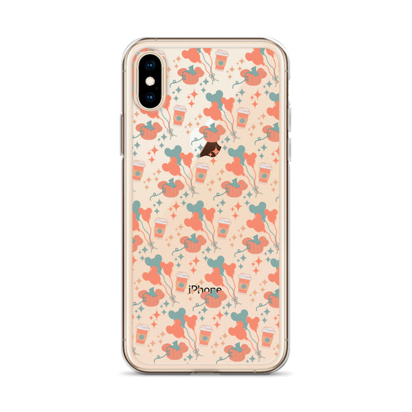 Disney Main Street USA Fall iPhone Case Magic Kingdom Starbucks Mickey Pumpkin Mickey Balloon Phone Case
