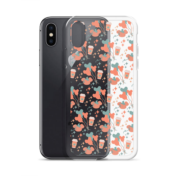Disney Main Street USA Fall iPhone Case Magic Kingdom Starbucks Mickey Pumpkin Mickey Balloon Phone Case