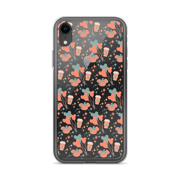 Disney Main Street USA Fall iPhone Case Magic Kingdom Starbucks Mickey Pumpkin Mickey Balloon Phone Case