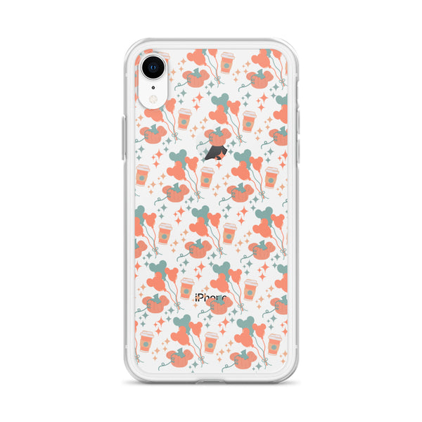 Disney Main Street USA Fall iPhone Case Magic Kingdom Starbucks Mickey Pumpkin Mickey Balloon Phone Case