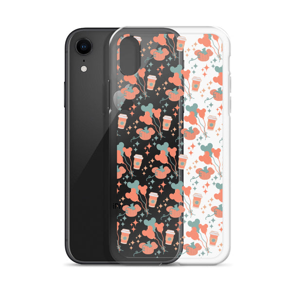 Disney Main Street USA Fall iPhone Case Magic Kingdom Starbucks Mickey Pumpkin Mickey Balloon Phone Case