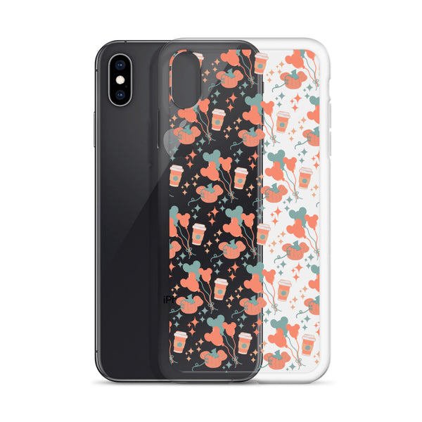 Disney Main Street USA Fall iPhone Case Magic Kingdom Starbucks Mickey Pumpkin Mickey Balloon Phone Case