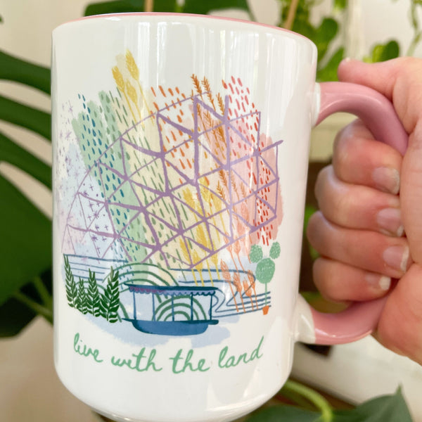 Disney Mug Living with the Land 15oz. (Pink + White)