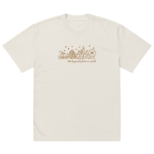 Disneyland EMBROIDERED T-Shirt Happiest Place on Earth Heavy Weight Faded T-Shirt