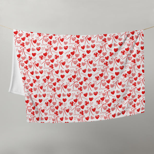 Disney Valentine's Fleece Throw Blanket Heart Balloons and Mickey with a Bow XOXO Fleece Throw