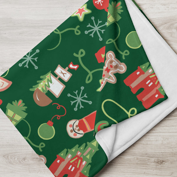 Disney Christmas Throw Blanket Merriest Place on Earth Disney Parks Holiday Throw Blanket