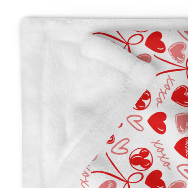 Disney Valentine's Fleece Throw Blanket Heart Balloons and Mickey with a Bow XOXO Fleece Throw