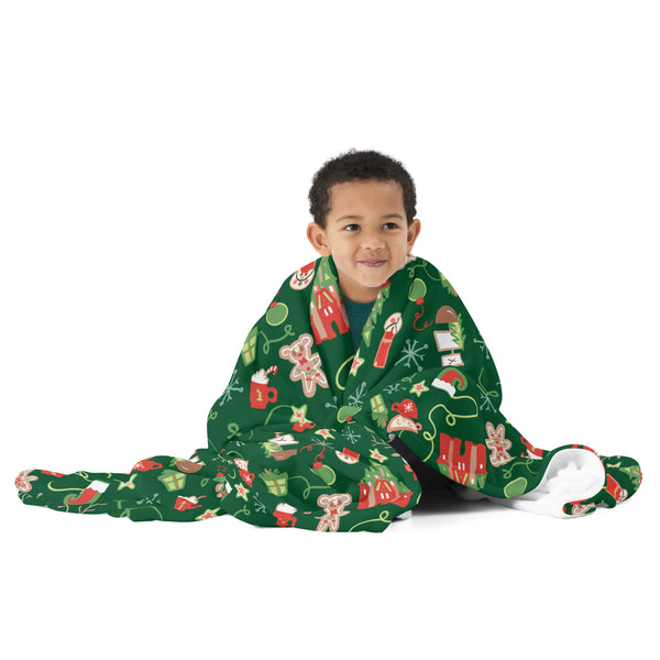 Disney Christmas Throw Blanket Merriest Place on Earth Disney Parks Holiday Throw Blanket