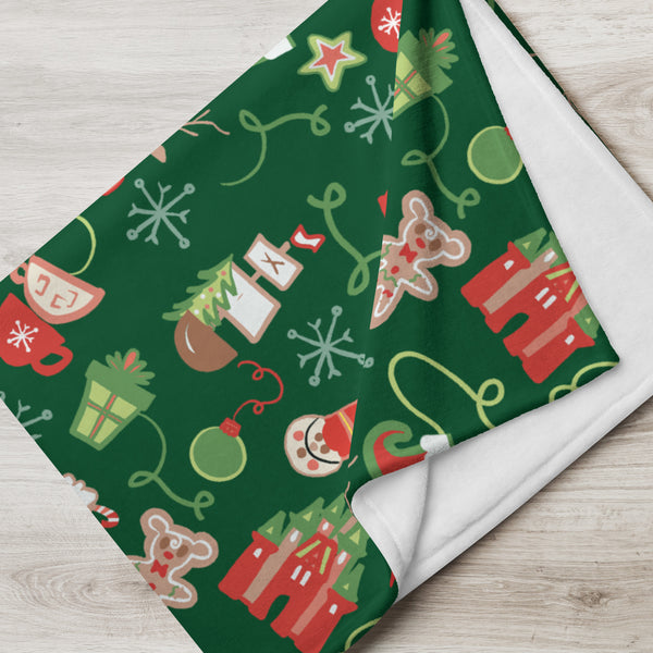 Disney Christmas Throw Blanket Merriest Place on Earth Disney Parks Holiday Throw Blanket