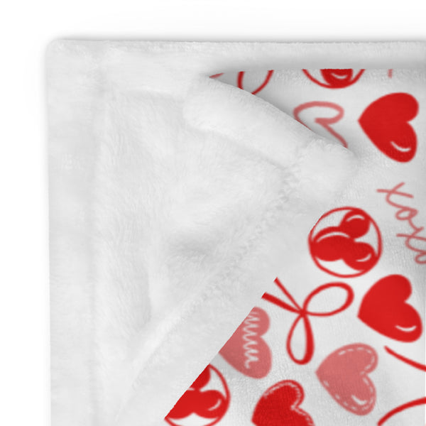 Disney Valentine's Fleece Throw Blanket Heart Balloons and Mickey with a Bow XOXO Fleece Throw