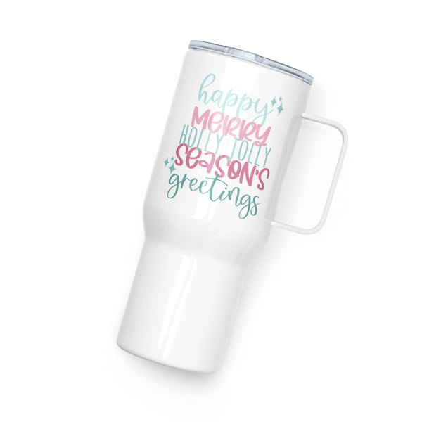 Olaf Holiday Disney Shirt Happy Merry Holly Jolly Travel mug with a handle