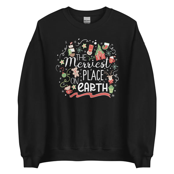 Disney Christmas Merriest Place on Earth Sweatshirt Disney Parks Holiday Shirt Disney Family Sweatshirt