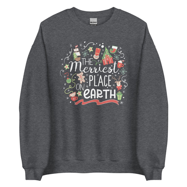 Disney Christmas Merriest Place on Earth Sweatshirt Disney Parks Holiday Shirt Disney Family Sweatshirt