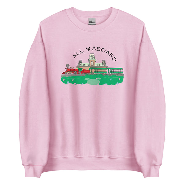 Disney Train All Aboard Disney Railroad Shirt Disney Sweater Unisex Sweatshirt