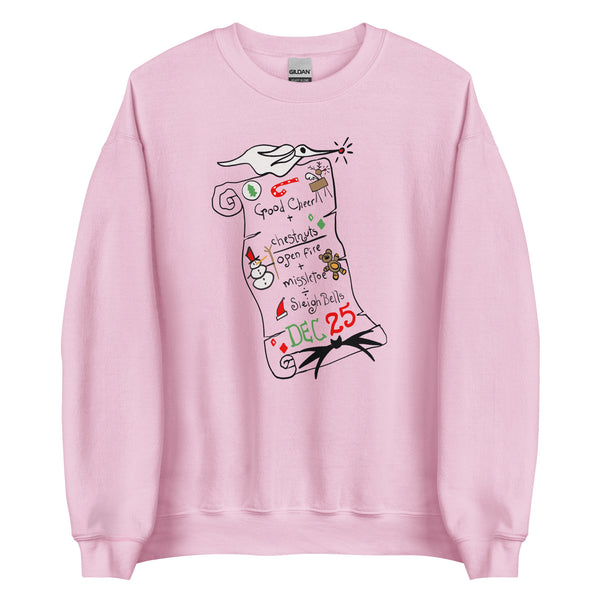 Nightmare Before Christmas List Sweatshirt Zero Christmas Disney Shirt Nightmare Christmas Unisex Sweatshirt