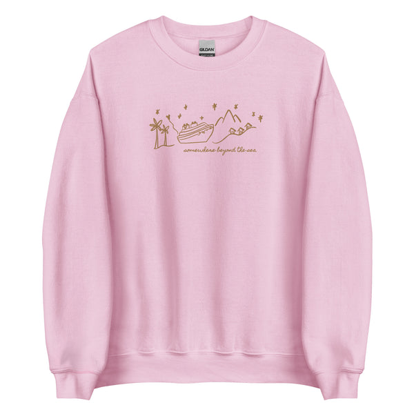 Disney Cruise EMBROIDERED Sweatshirt Somewhere Beyond the Sea Disney Unisex Embroidered Sweatshirt