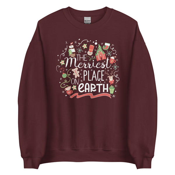 Disney Christmas Merriest Place on Earth Sweatshirt Disney Parks Holiday Shirt Disney Family Sweatshirt