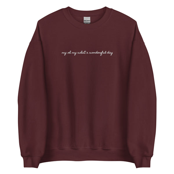 My Oh My What a Wonderful Day Disney EMBROIDERED Sweatshirt Zip a Dee Doo Dah Disney Embroidered Unisex Sweatshirt