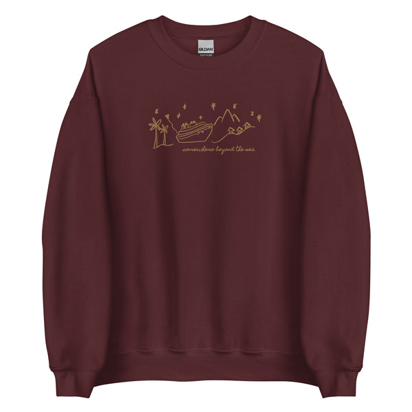 Disney Cruise EMBROIDERED Sweatshirt Somewhere Beyond the Sea Disney Unisex Embroidered Sweatshirt