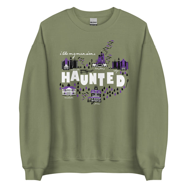 Haunted Mansions Crew Sweatshirt I Like My Mansions Haunted Disney Unisex Crew Sweatshirt