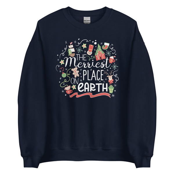 Disney Christmas Merriest Place on Earth Sweatshirt Disney Parks Holiday Shirt Disney Family Sweatshirt