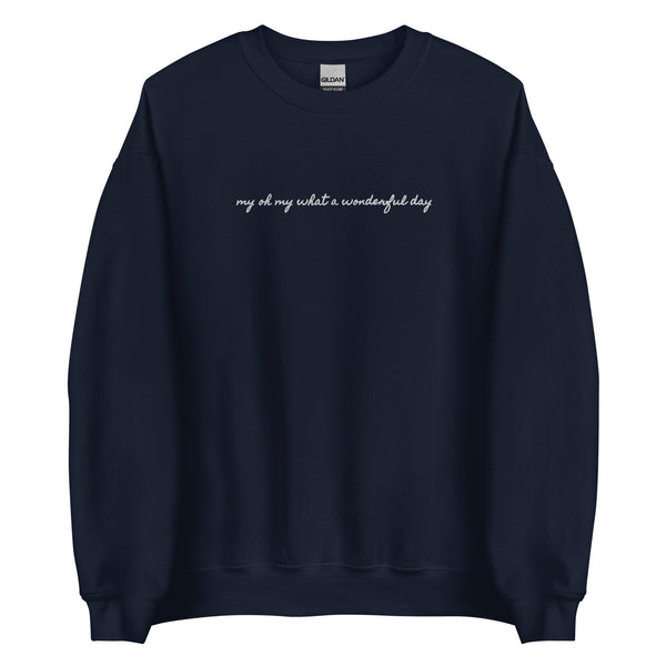 My Oh My What a Wonderful Day Disney EMBROIDERED Sweatshirt Zip a Dee Doo Dah Disney Embroidered Unisex Sweatshirt