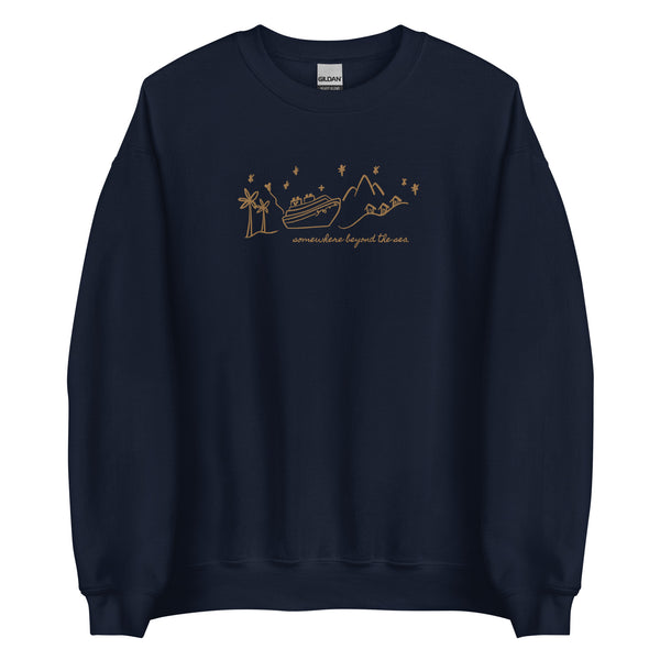 Disney Cruise EMBROIDERED Sweatshirt Somewhere Beyond the Sea Disney Unisex Embroidered Sweatshirt