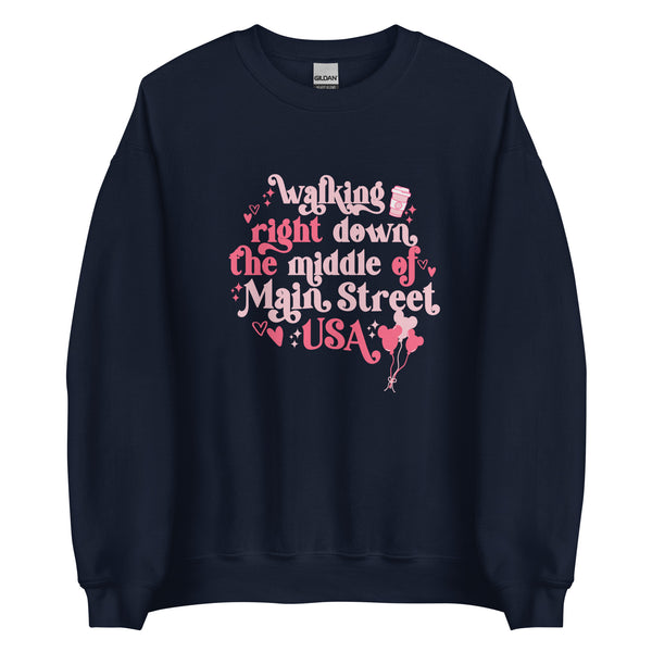 Disney Main Street USA Valentine's Day Shirt Magic Kingdom Mickey Balloons Unisex Sweatshirt
