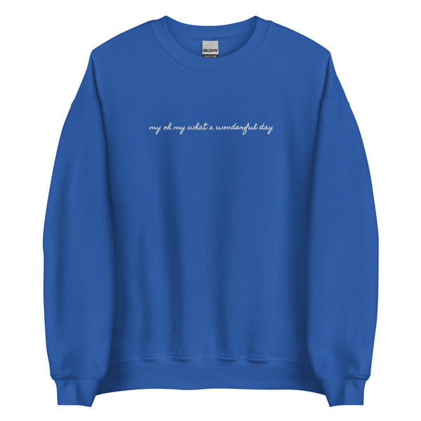 My Oh My What a Wonderful Day Disney EMBROIDERED Sweatshirt Zip a Dee Doo Dah Disney Embroidered Unisex Sweatshirt