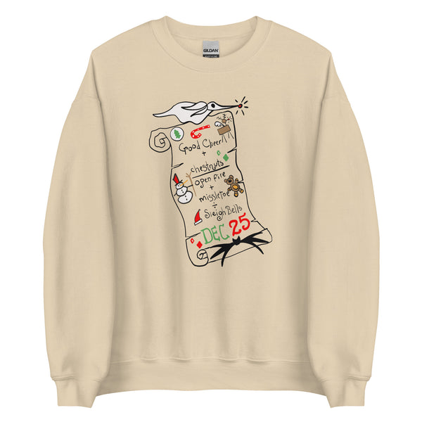 Nightmare Before Christmas List Sweatshirt Zero Christmas Disney Shirt Nightmare Christmas Unisex Sweatshirt