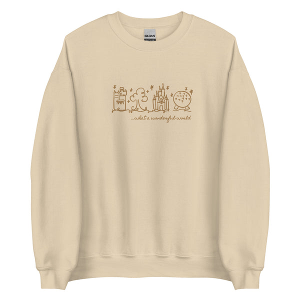 Disney World Parks EMBROIDERED Sweater What a Wonderful World Disney Unisex Sweatshirt
