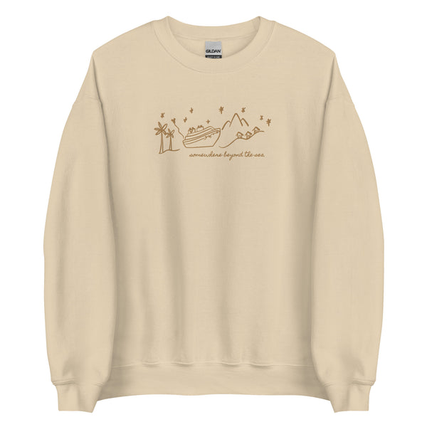 Disney Cruise EMBROIDERED Sweatshirt Somewhere Beyond the Sea Disney Unisex Embroidered Sweatshirt