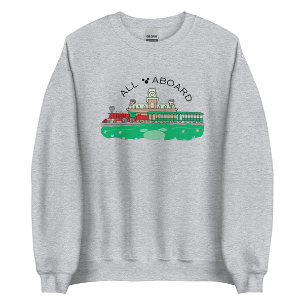 Disney Train All Aboard Disney Railroad Shirt Disney Sweater Unisex Sweatshirt