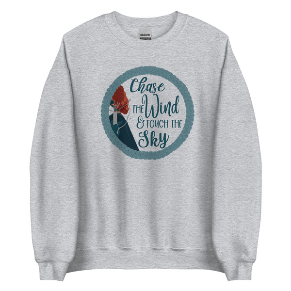 Brave Merida Sweatshirt Disney Princess Merida, Chase the Wind and Touch the Sky Unisex Sweatshirt