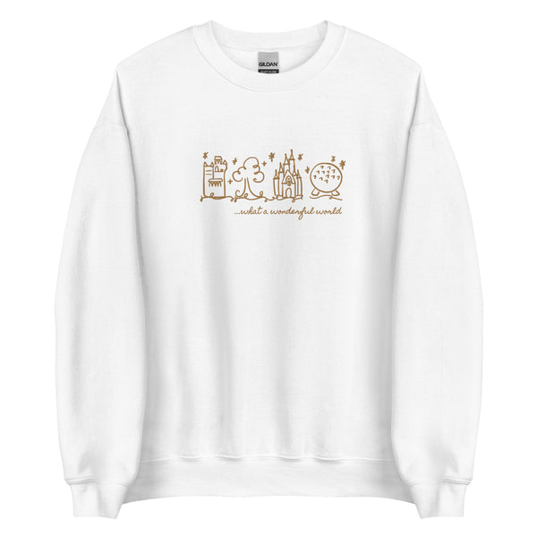Disney World Parks EMBROIDERED Sweater What a Wonderful World Disney Unisex Sweatshirt