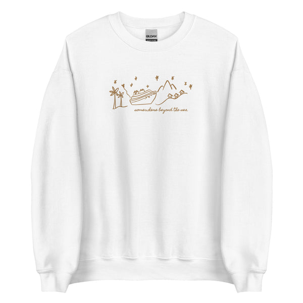 Disney Cruise EMBROIDERED Sweatshirt Somewhere Beyond the Sea Disney Unisex Embroidered Sweatshirt