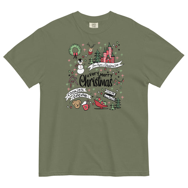 Disney Christmas Party Tee COMFORT COLORS Disney Shirt Very Merry Christmas Magic Kingdom Party Adult T-Shirt