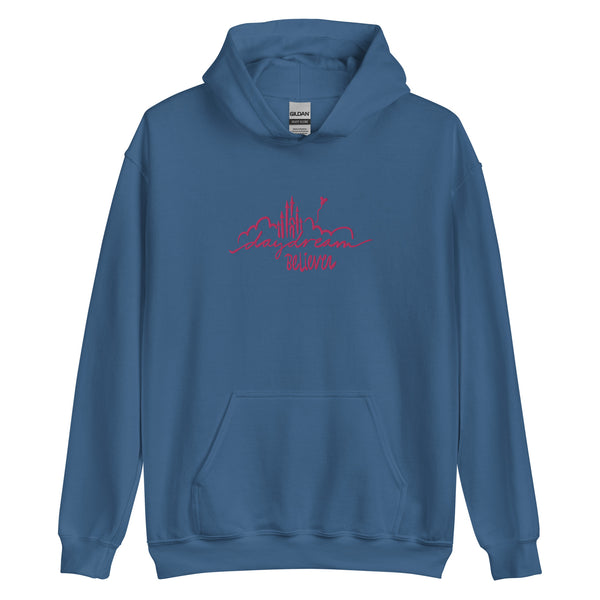 Disney Castle EMBROIDERED Hoodie Daydream Believer with Mickey Balloon Unisex Disney Embroidered Hooded Sweatshirt