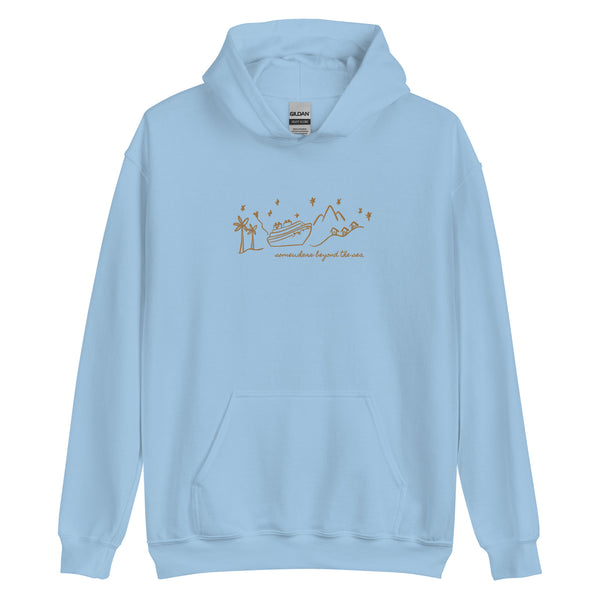 Disney Cruise EMBROIDERED Hoodie Somewhere Beyond the Sea Disney Unisex Embroidered Hooded Sweatshirt