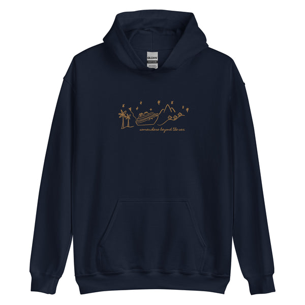 Disney Cruise EMBROIDERED Hoodie Somewhere Beyond the Sea Disney Unisex Embroidered Hooded Sweatshirt