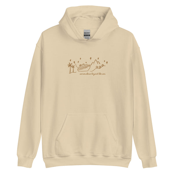 Disney Cruise EMBROIDERED Hoodie Somewhere Beyond the Sea Disney Unisex Embroidered Hooded Sweatshirt