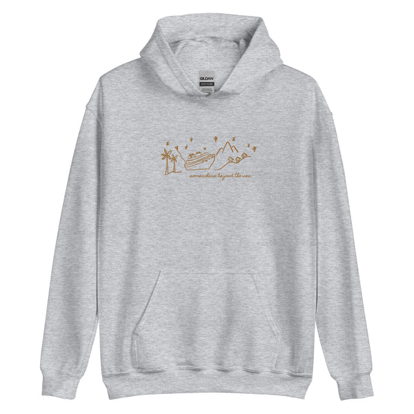 Disney Cruise EMBROIDERED Hoodie Somewhere Beyond the Sea Disney Unisex Embroidered Hooded Sweatshirt